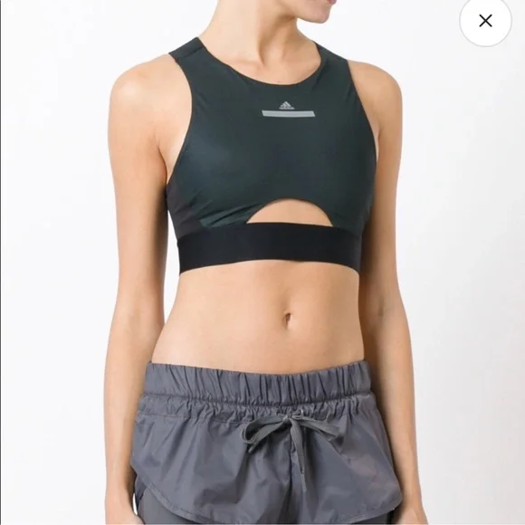 Adidas Stella McCartney Black Cutout Sports Bra size large - Picture 3 of 7